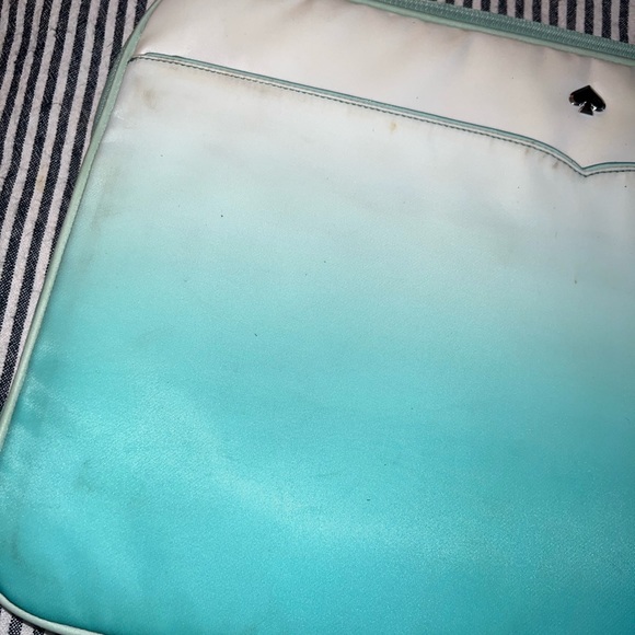 Kate Spade New York Jae Degrade Green Blue Ombré 15” Soft Laptop Sleeve Case - Picture 2 of 6